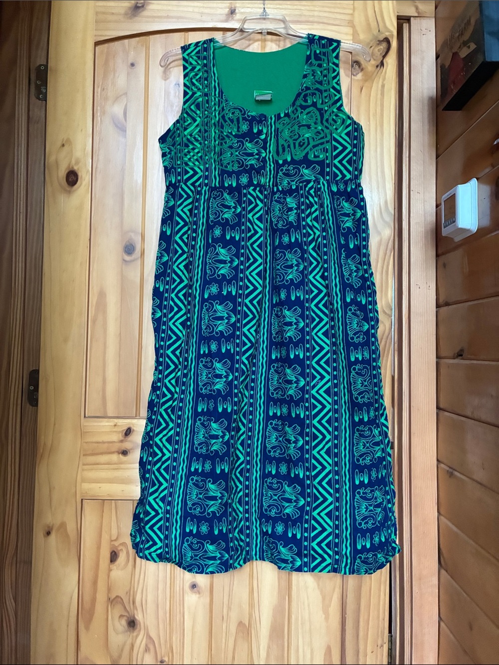 100 percent cotton Indian cotton India Aztec print South American inspired dress